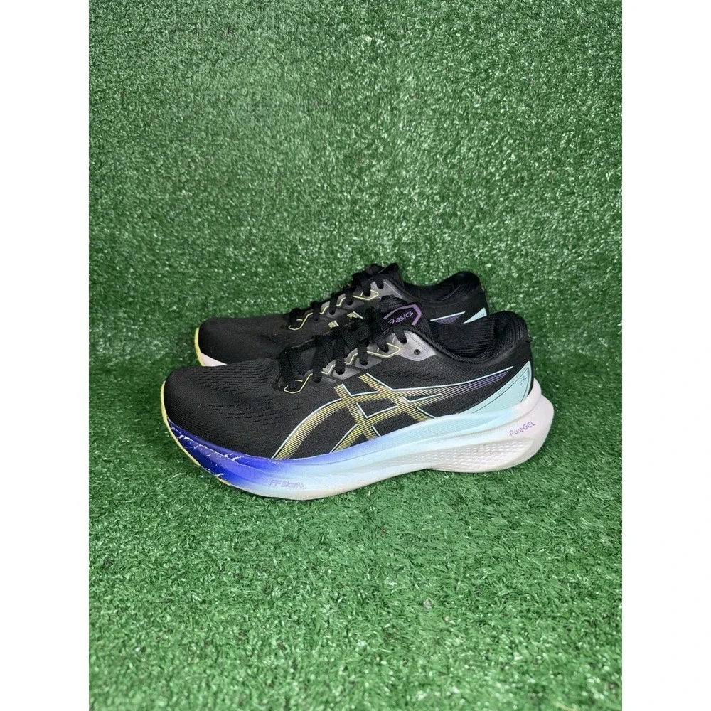 ASICS Gel-Kayano 30 Women Size 10 Black Blue Running Shoes Gym Sneakers 1012B357